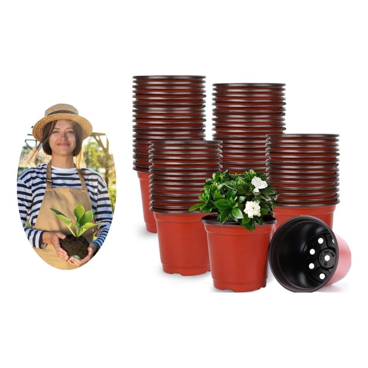 GENERICO - 135 Macetas de Plástico Flexibles para Vivero 9x8cm