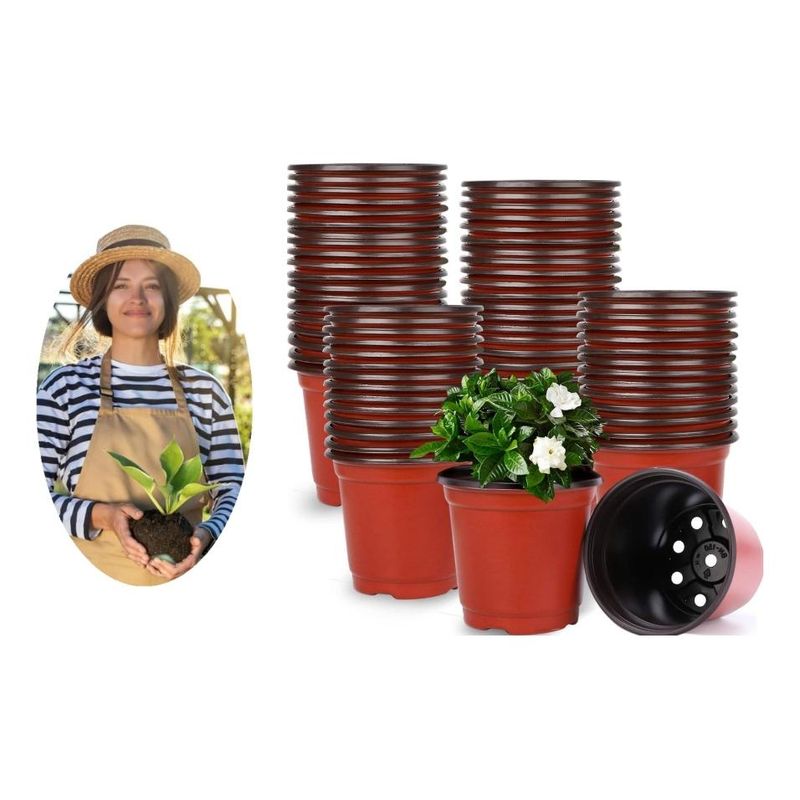GENERICO - 135 Macetas de Plástico Flexibles para Vivero 9x8cm