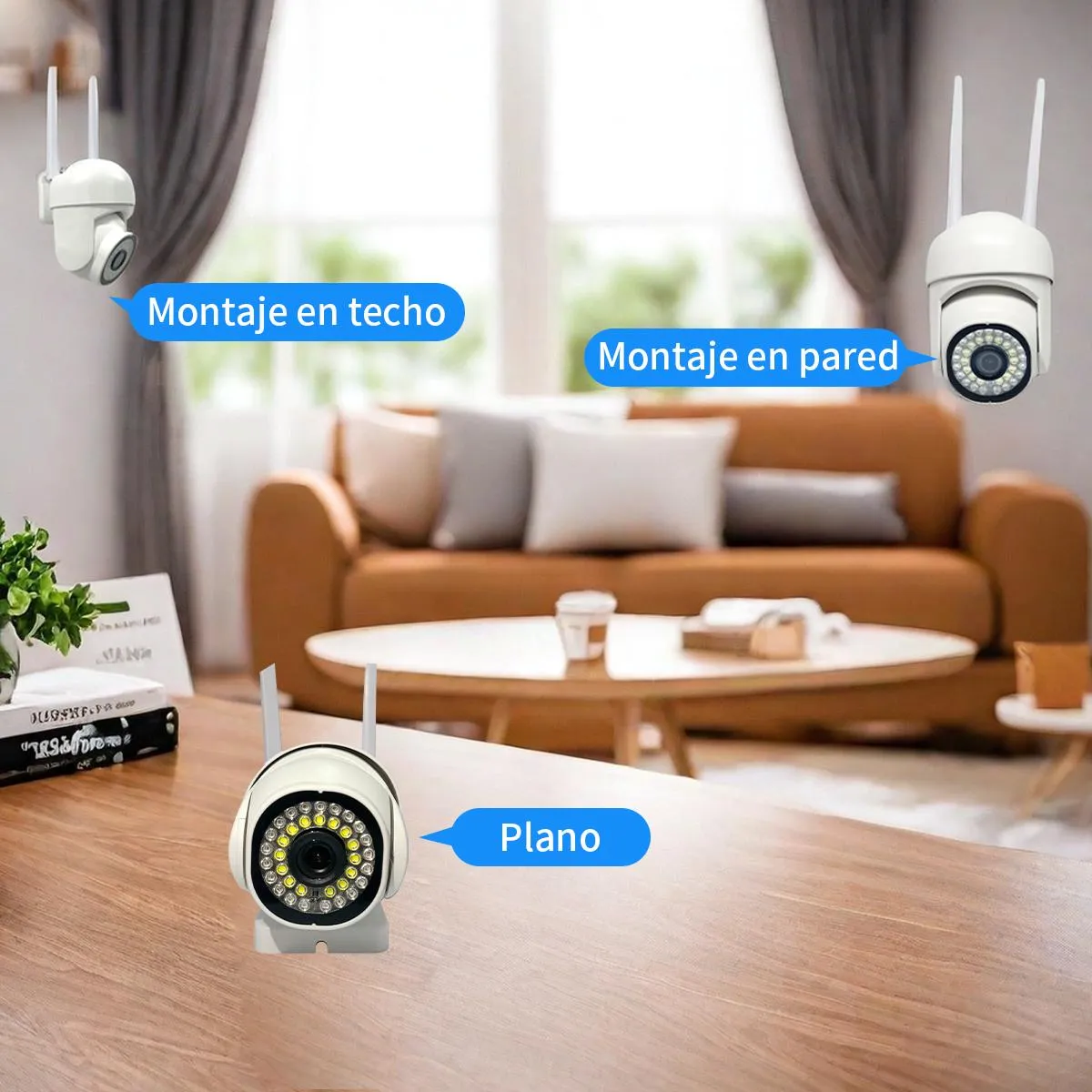 GENERICO - Cámaras IP Smart WiFi Infrarrojas para Uso Interior y Exterior HD