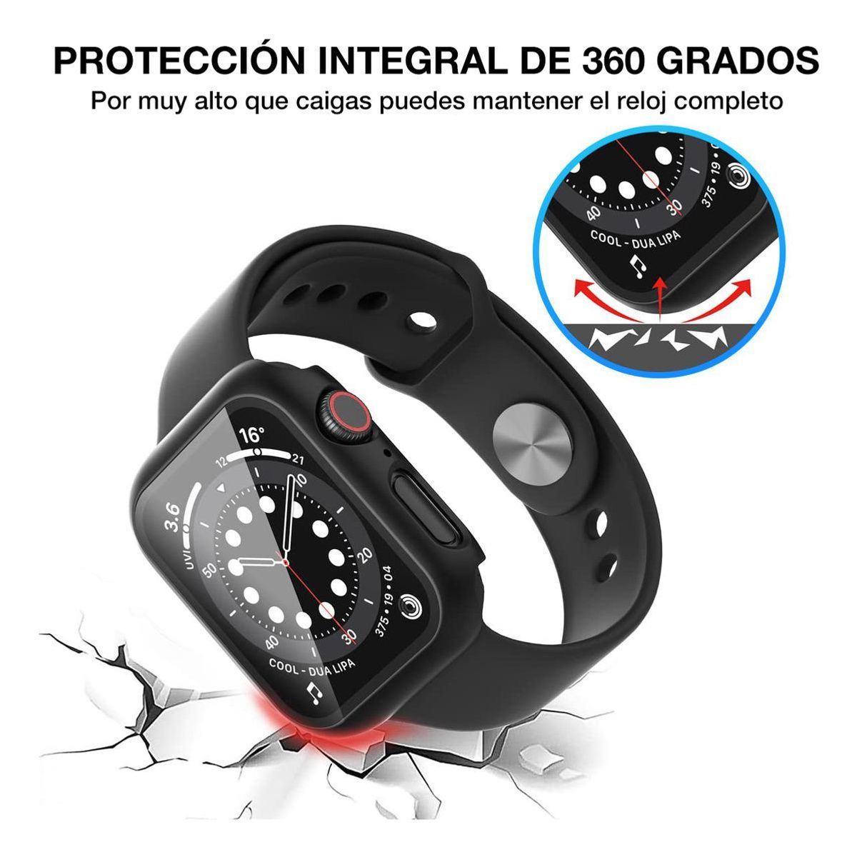 GENERICO - Carcasa Slim y Cristal Templado para Apple Watch