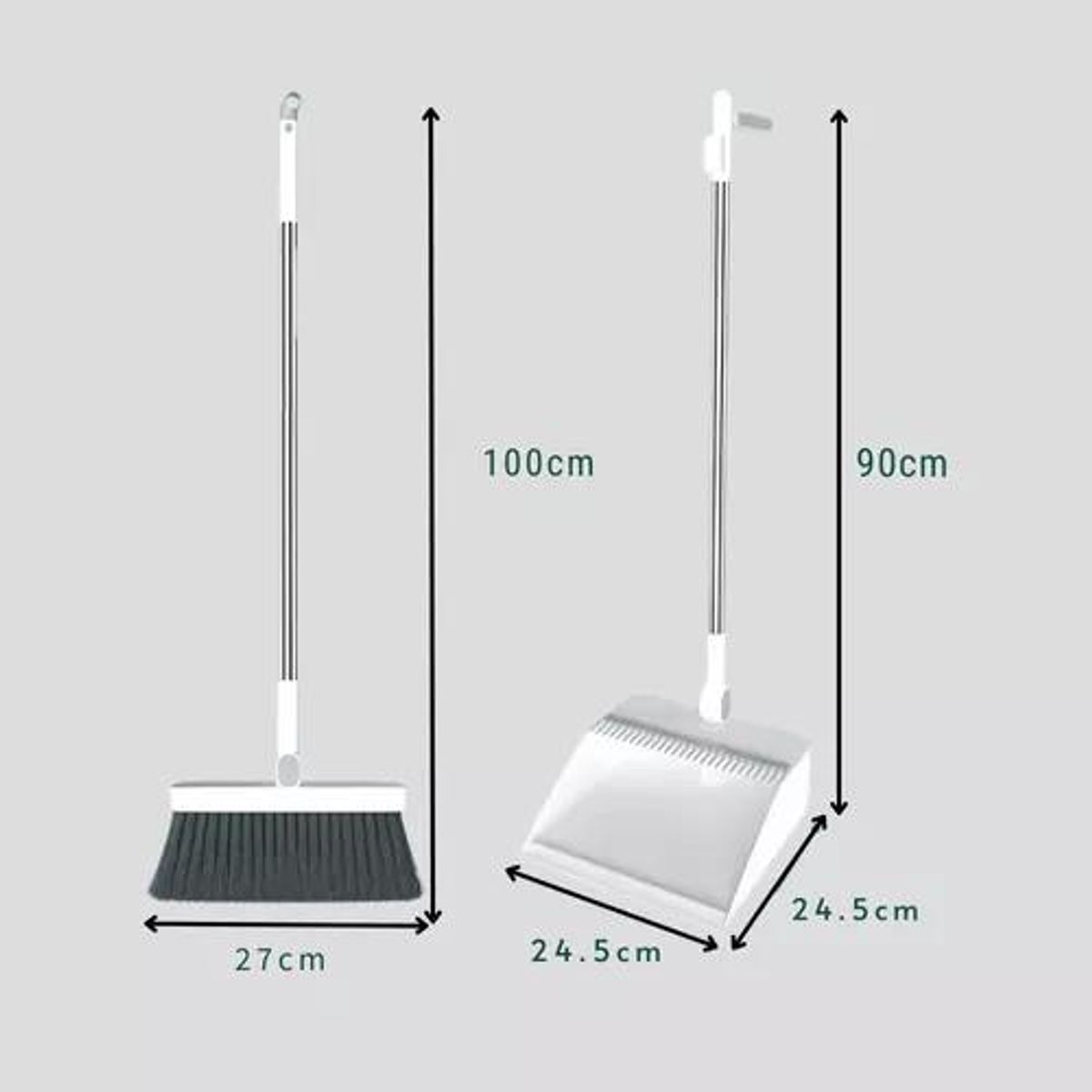 GENERICO - Set de Escoba y Pala Plegable con Cabeza Flexibles
