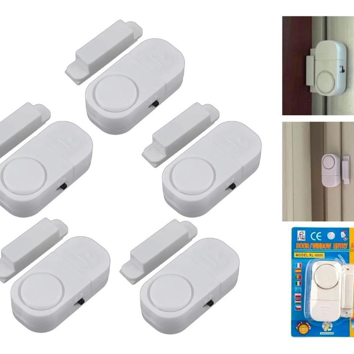 GENERICO - Pack de 5 Alarmas Magnéticas para Puertas y Ventanas 90dB