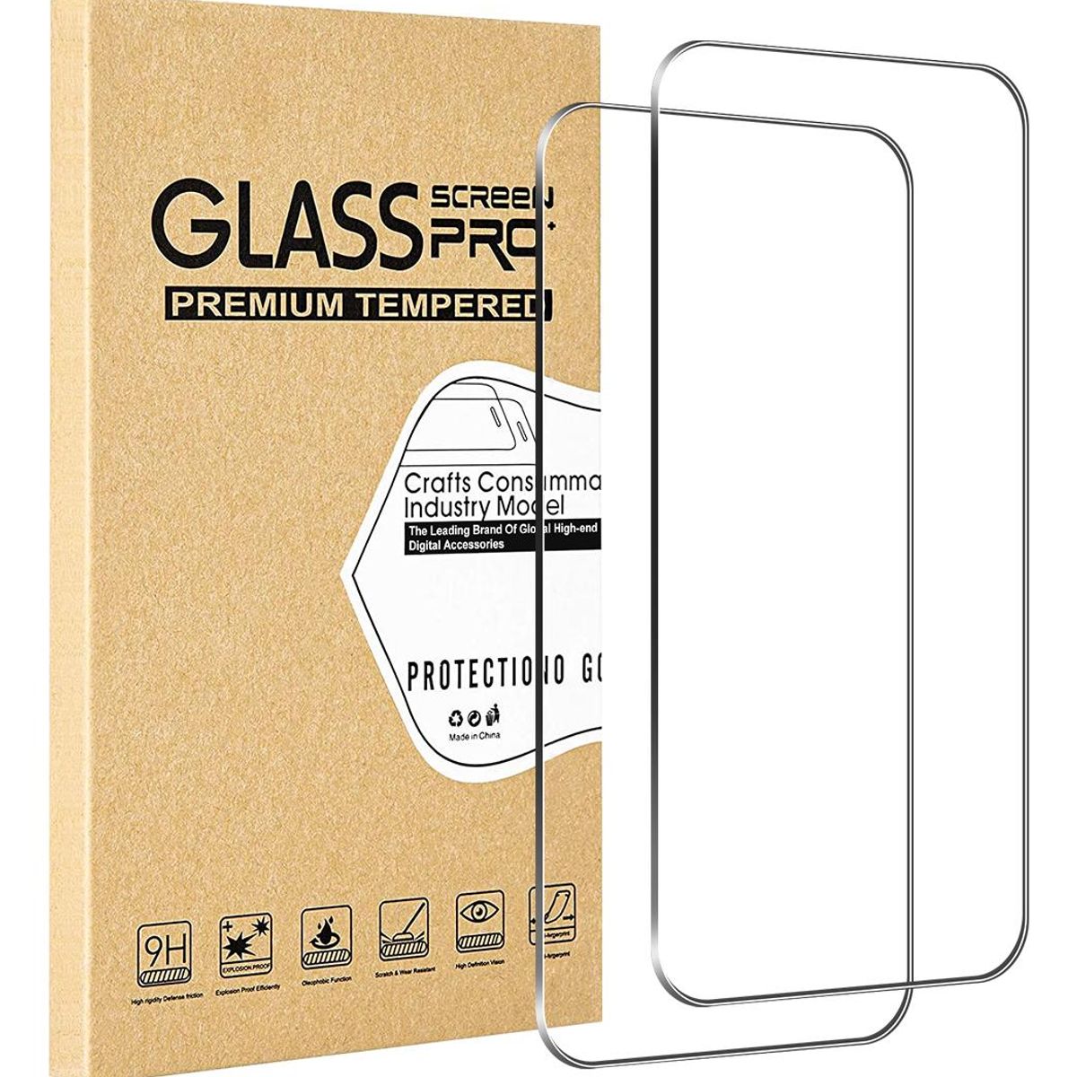 GENERICO - Pack de 2 Láminas de Vidrio Templado para Pantalla de iPhone