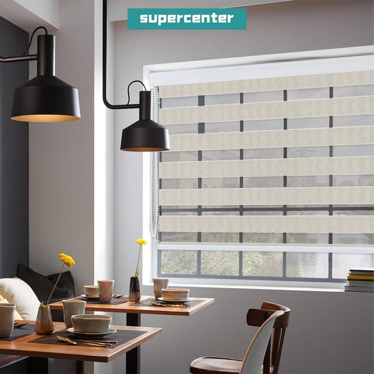 GENERICO - Cortina Roller Duo Zebra Día y Noche 120x200 cm