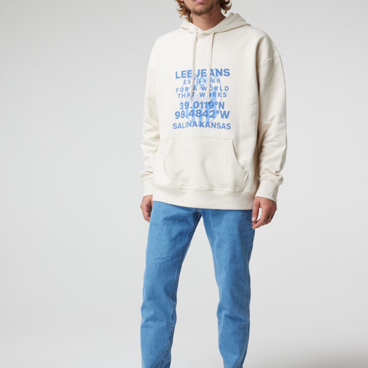 LEE - Poleron Hombre Loose Fit Vintage White