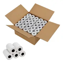 GENERICO - Caja de 50 Rollos de Papel Térmico 80mm x 80mm Blanco