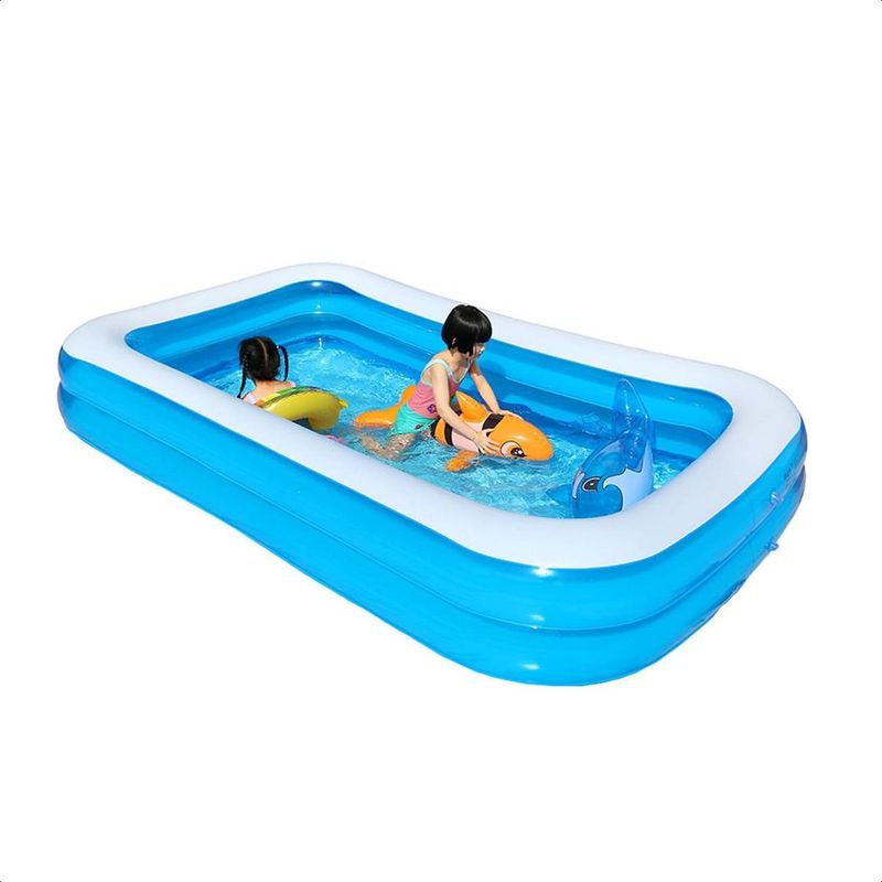 GENERICO - Piscina Inflable Rectangular Azul 210x140x60 cm Ideal para Verano