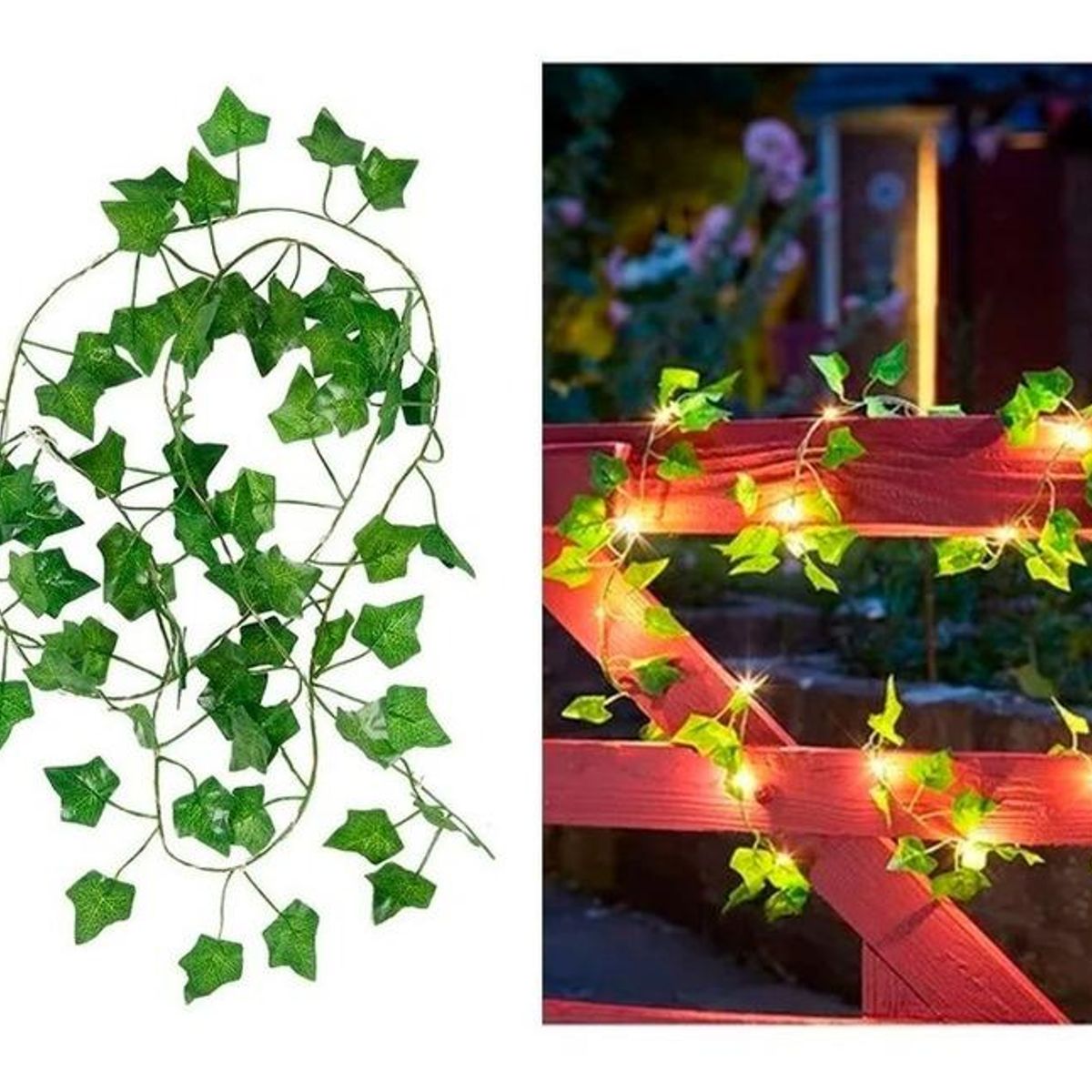 GENERICO - Guirnalda de Luces LED Solares con Hojas de Arce 5m