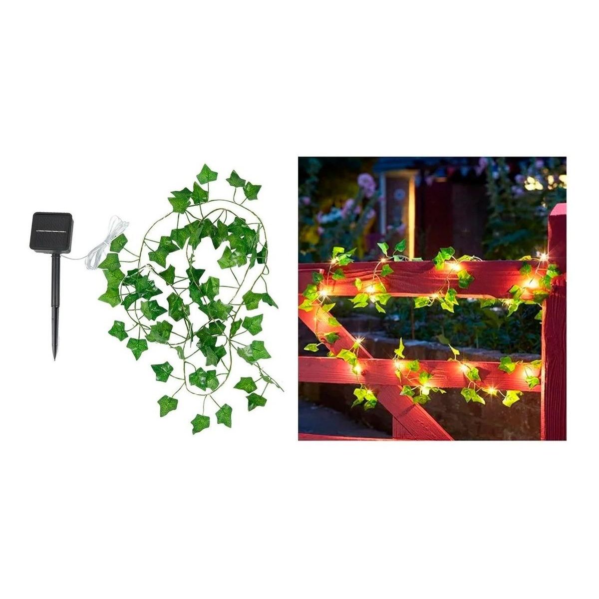 GENERICO - Guirnalda de Luces LED Solares con Hojas de Arce 5m