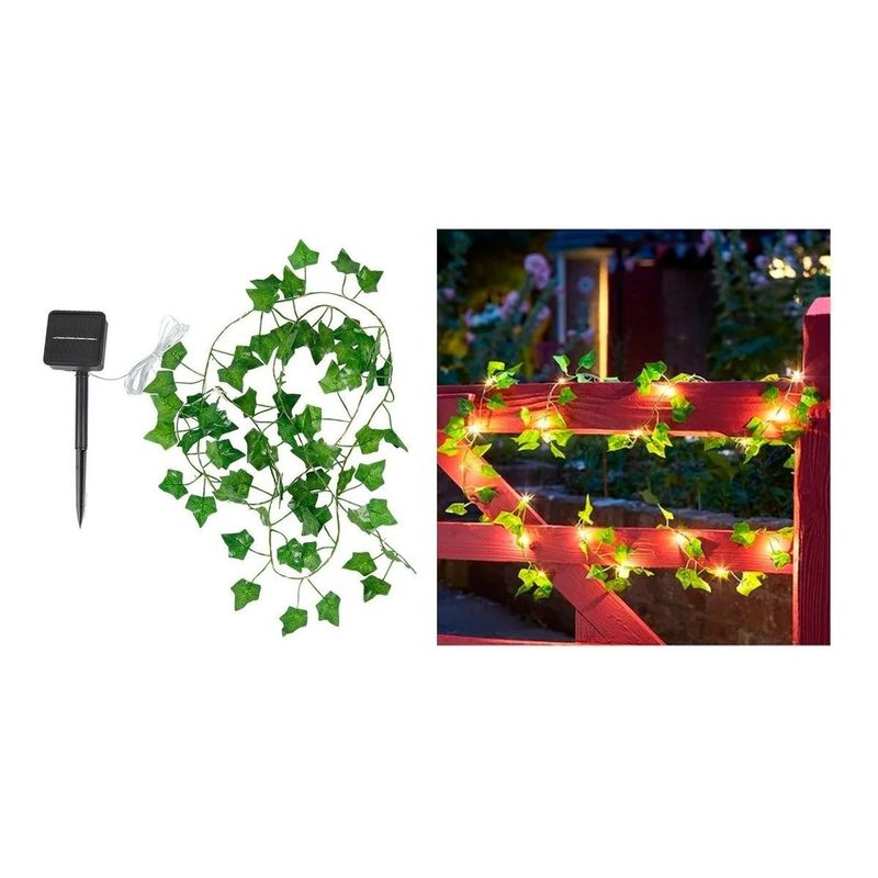 GENERICO - Guirnalda de Luces LED Solares con Hojas de Arce 5m