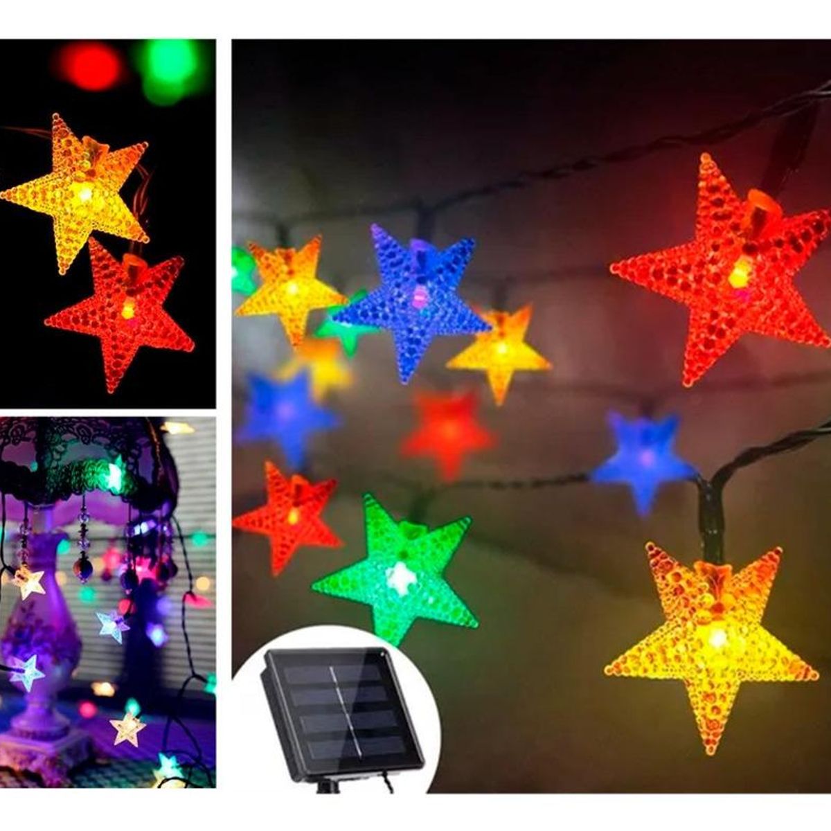 GENERICO - Guirnalda LED Solar Multicolor para Decoración Navideña 6m