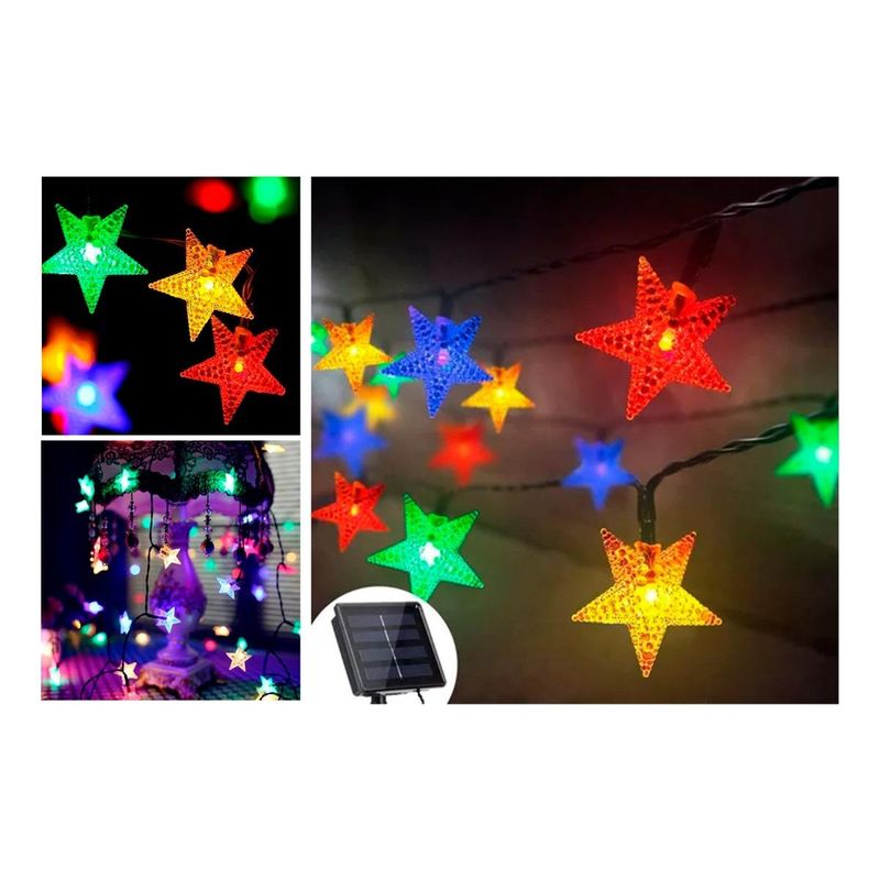 GENERICO - Guirnalda LED Solar Multicolor para Decoración Navideña 6m