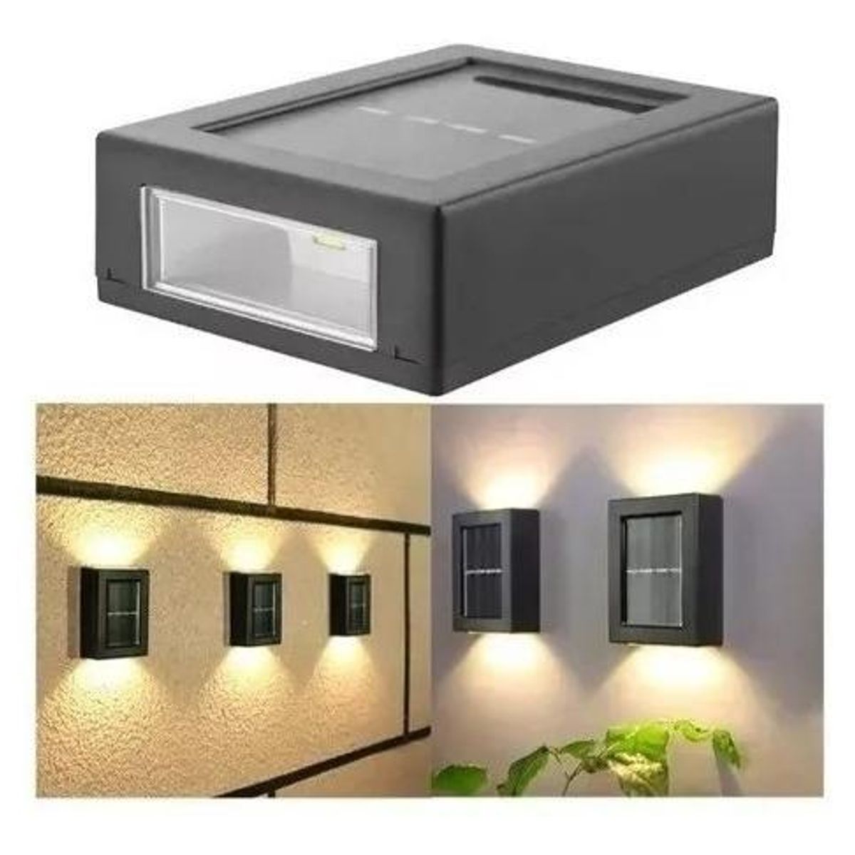 GENERICO - Kit de 2 Luces Solares LED para Jardín y Escaleras