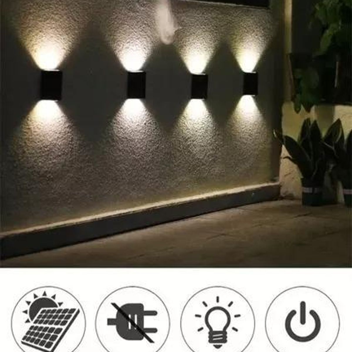 GENERICO - Kit de 2 Luces Solares LED para Jardín y Escaleras