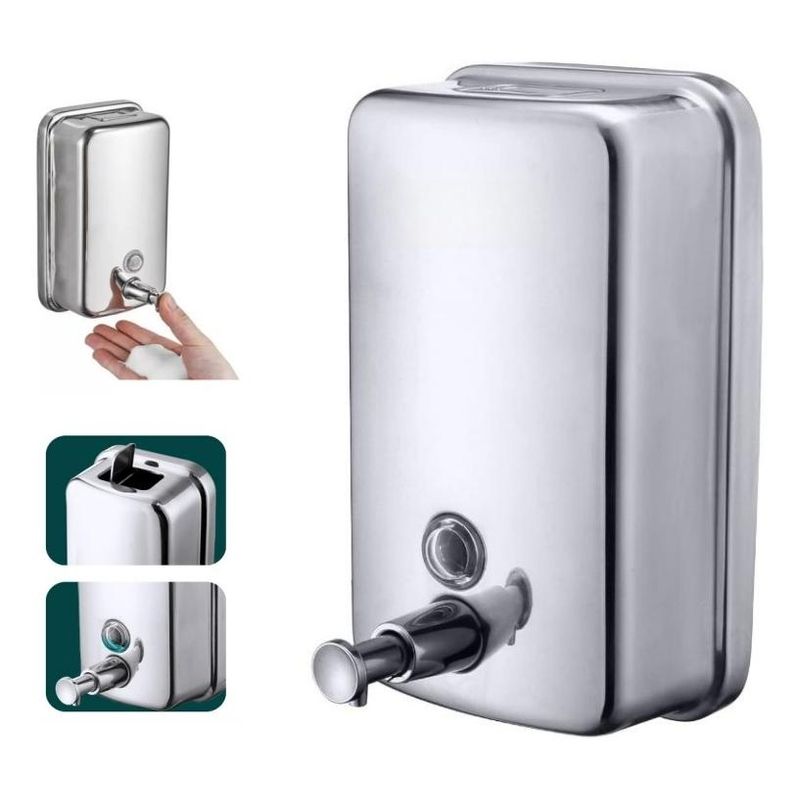 GENERICO - Dispensador de Jabón de Acero Inoxidable 500 cc de Pared