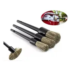 GENERICO - Set de 3 Brochas Detailing para Automóviles de Alta Calidad