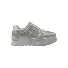 HERIEL - Zapatilla Blanca Brillos Mujer.