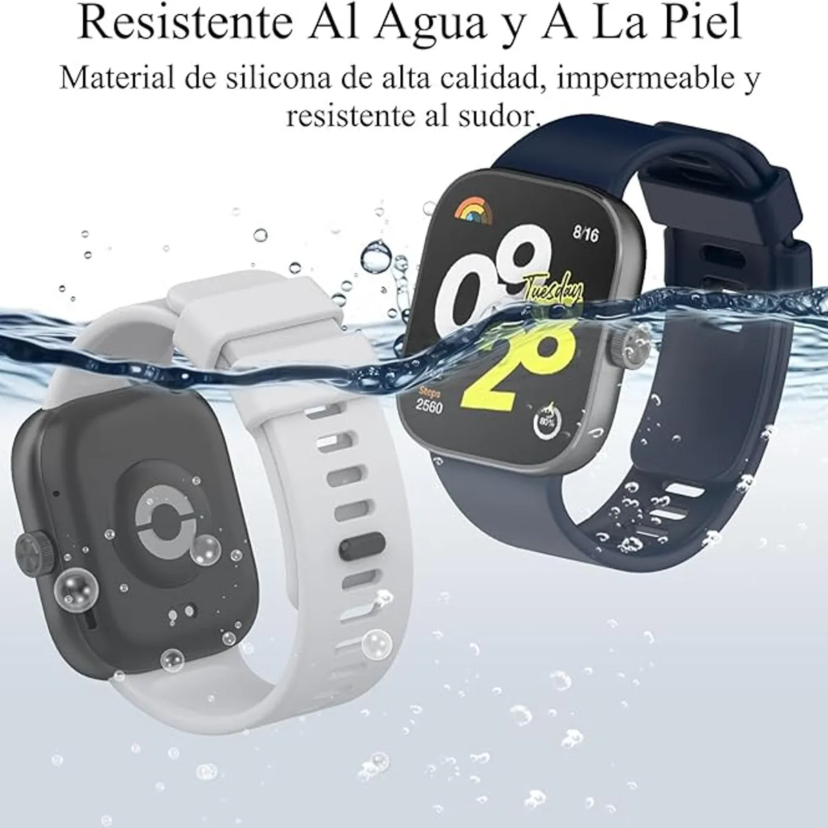 GENERICO - Correa Silicona Para Xiaomi Redmi Watch 5 4 / Band 9 8 Pro Negro