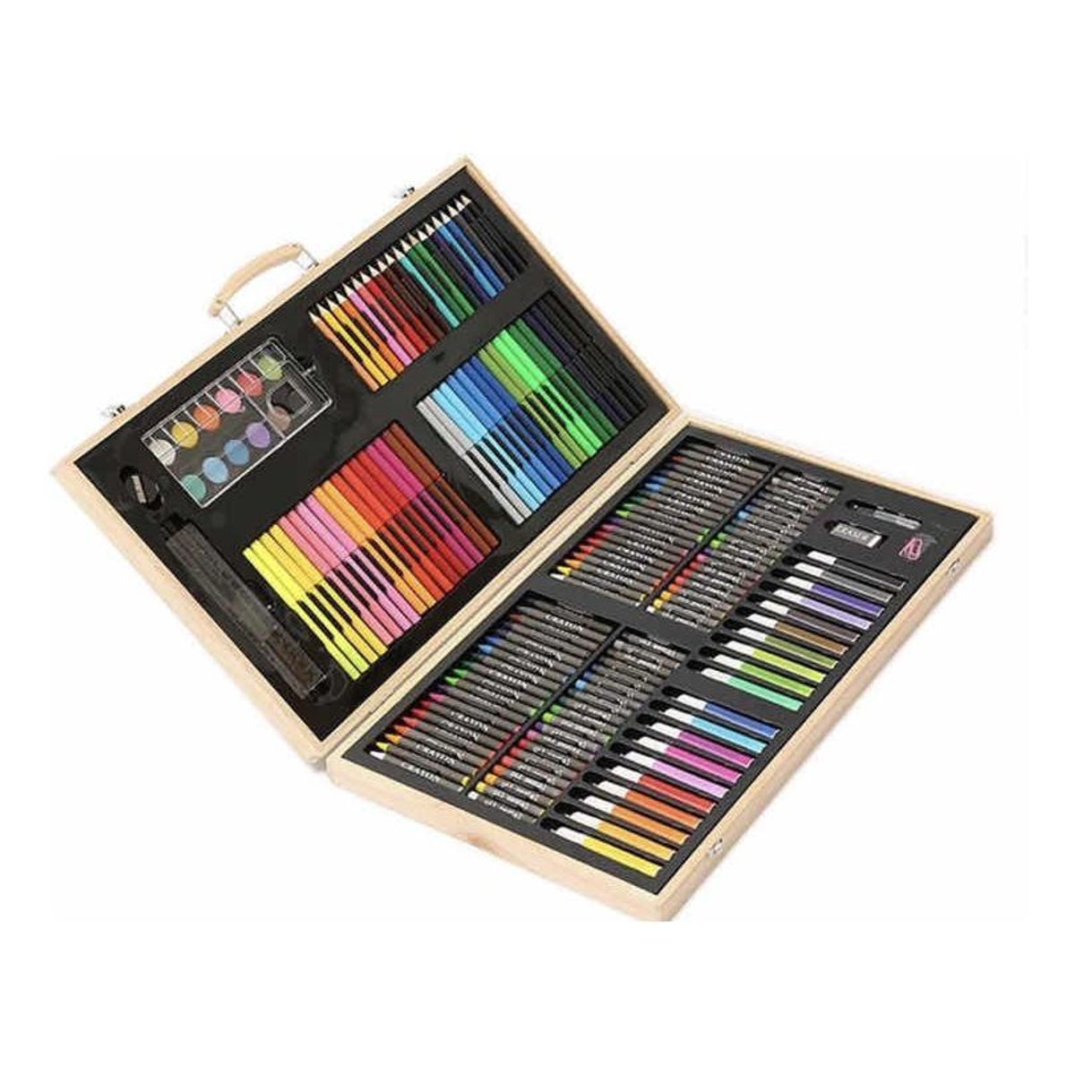 GENERICO - Set de Lápices de Colorear 180 Piezas en Maleta de Madera