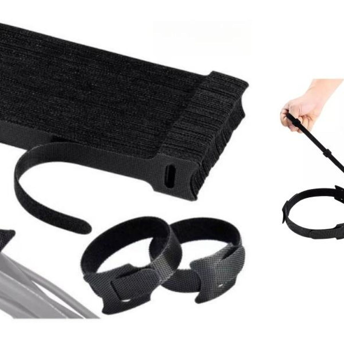 GENERICO - Pack de 100 Amarras de Cables de Velcro de 15 cm