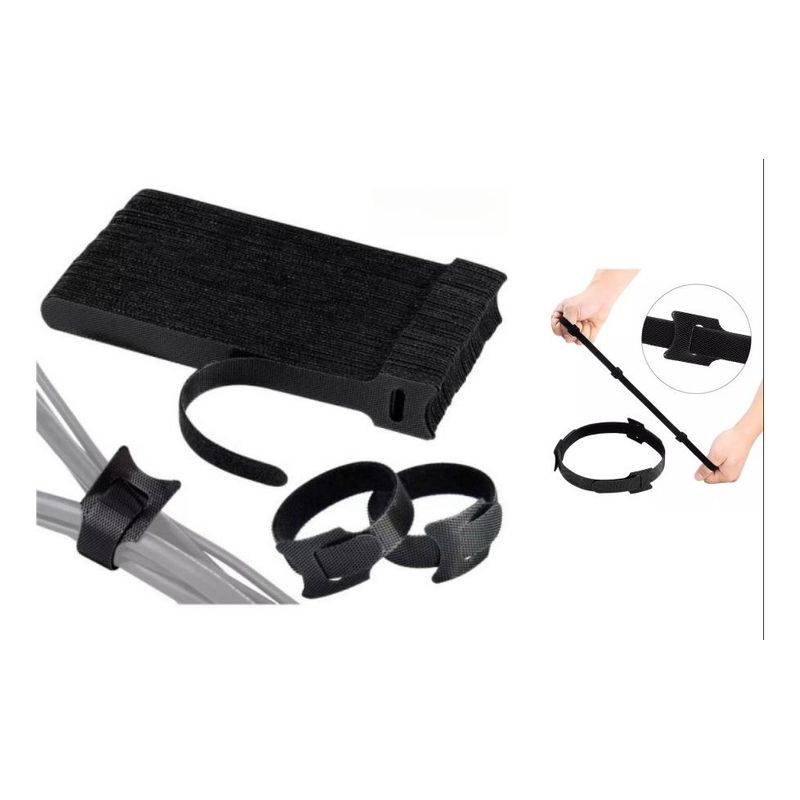 GENERICO - Pack de 100 Amarras de Cables de Velcro de 15 cm