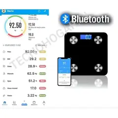 GENERICO - Balanza de Baño Digital Inteligente con Bluetooth y App