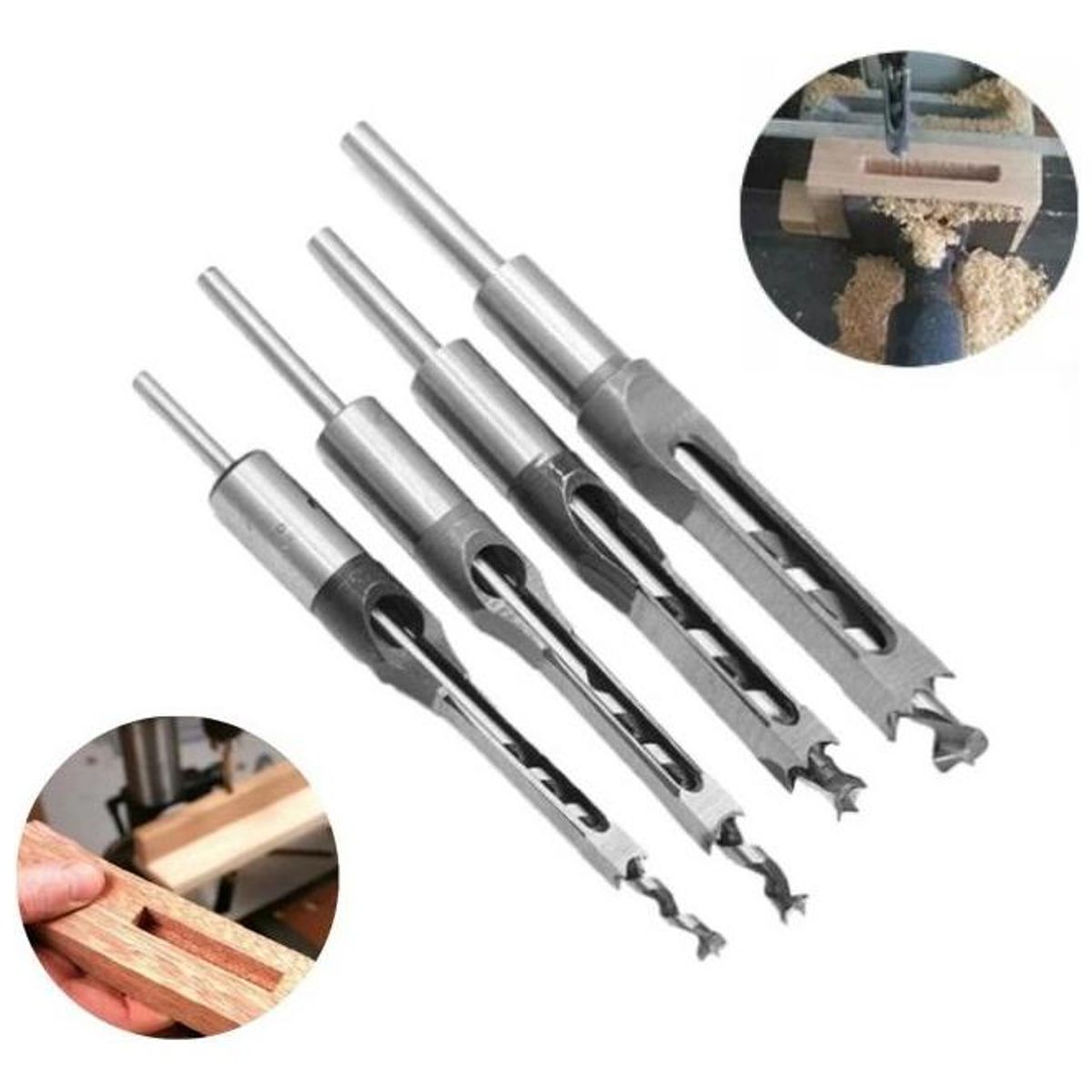 GENERICO - Set de Brocas Cuadradas para Mortaja - Acero Carbono