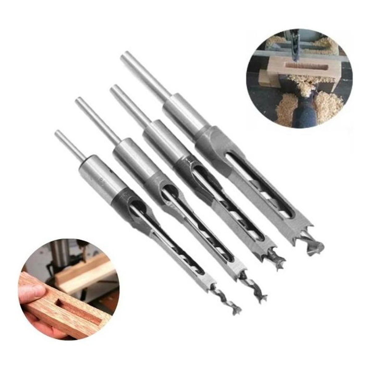 GENERICO - Set de Brocas Cuadradas para Mortaja - Acero Carbono