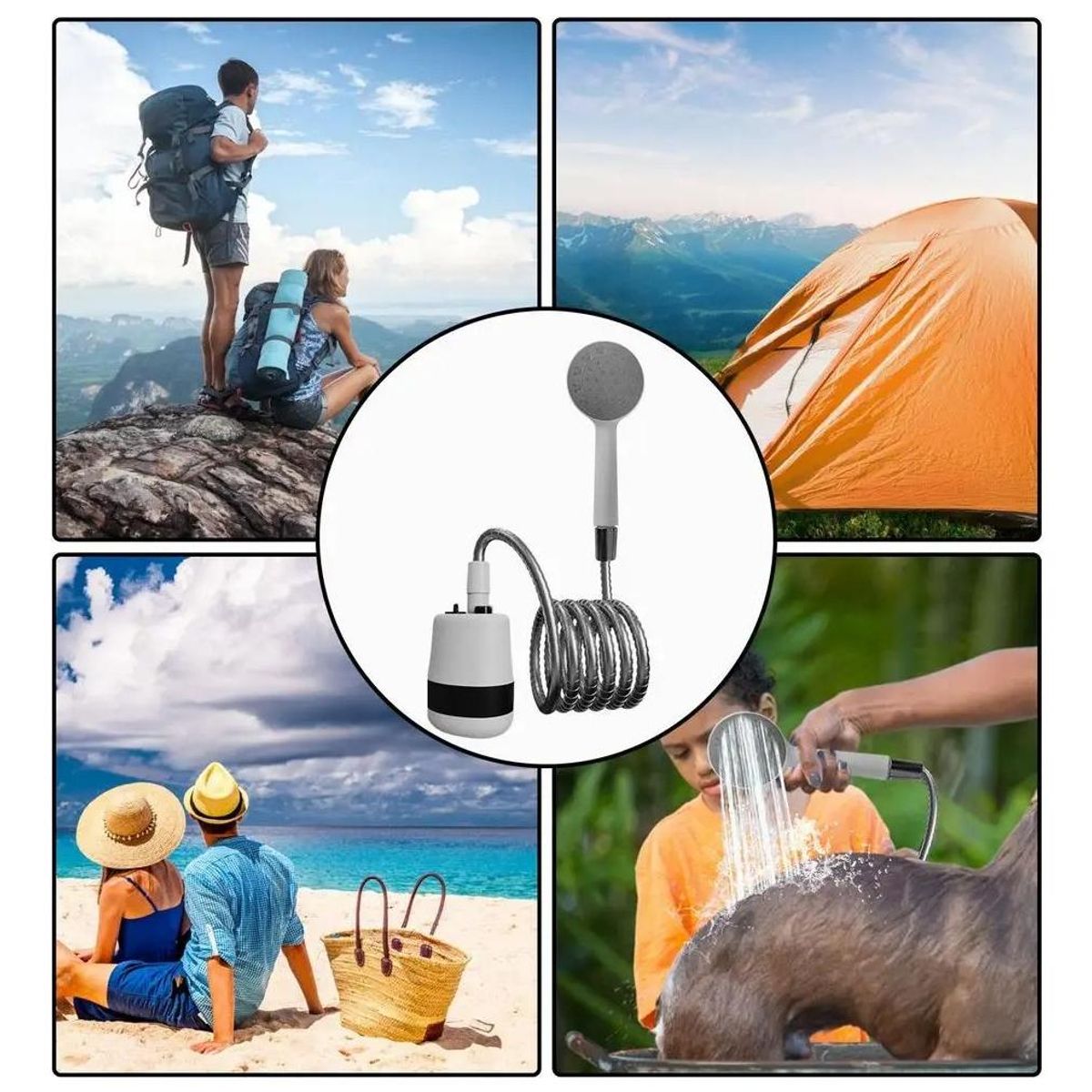 GENERICO - Ducha Portátil Eléctrica para Camping con Batería Recargable