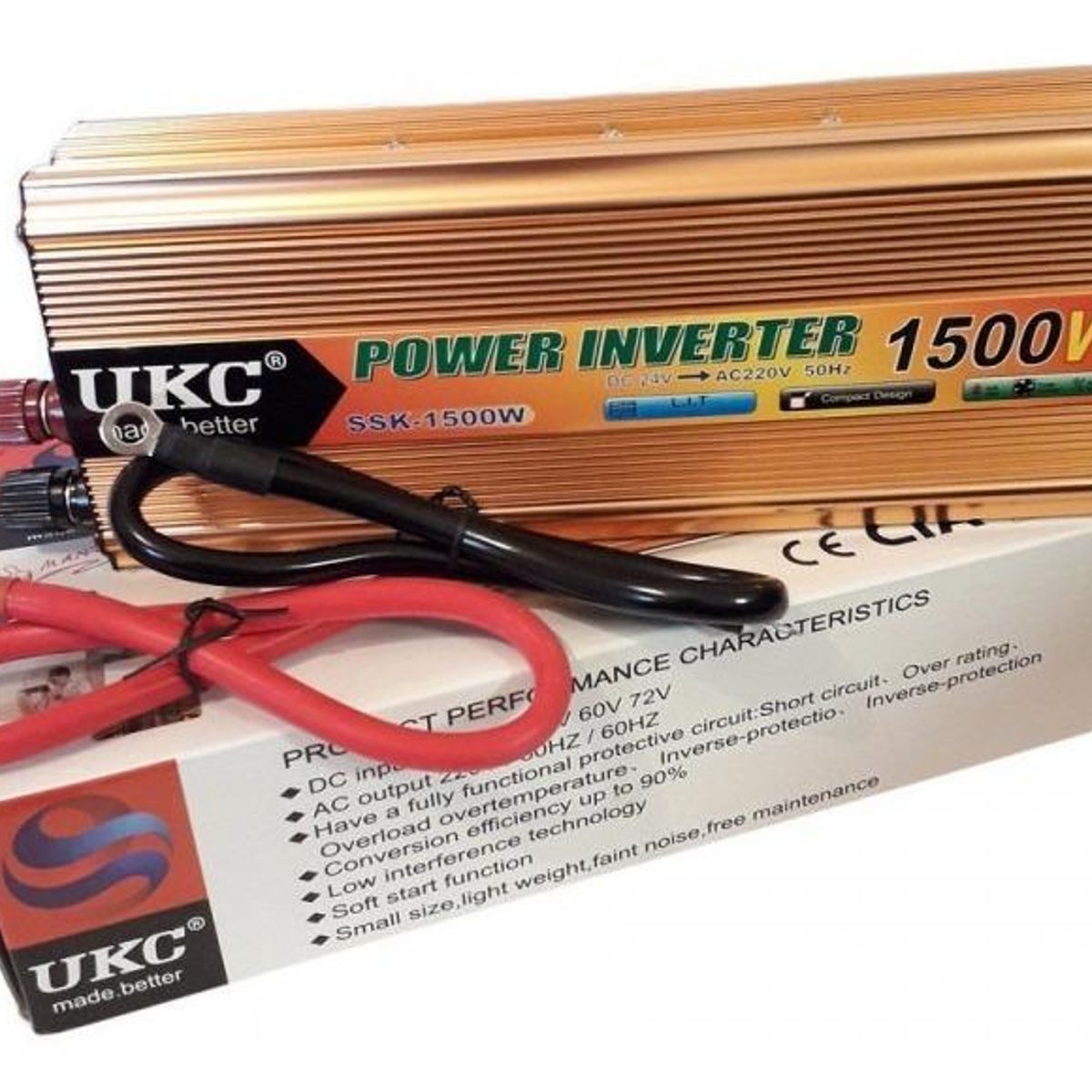 GENERICO - Inversor de Energía 1500W 12V a 220V con USB