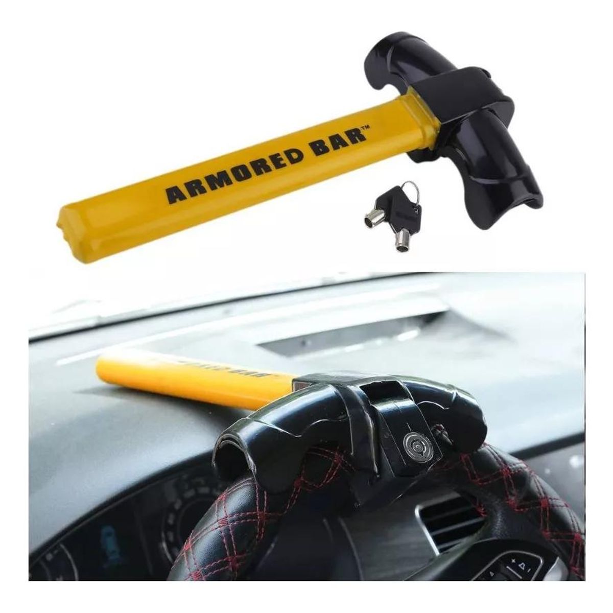 GENERICO - Traba Volante Antirrobo de Acero para Vehículos