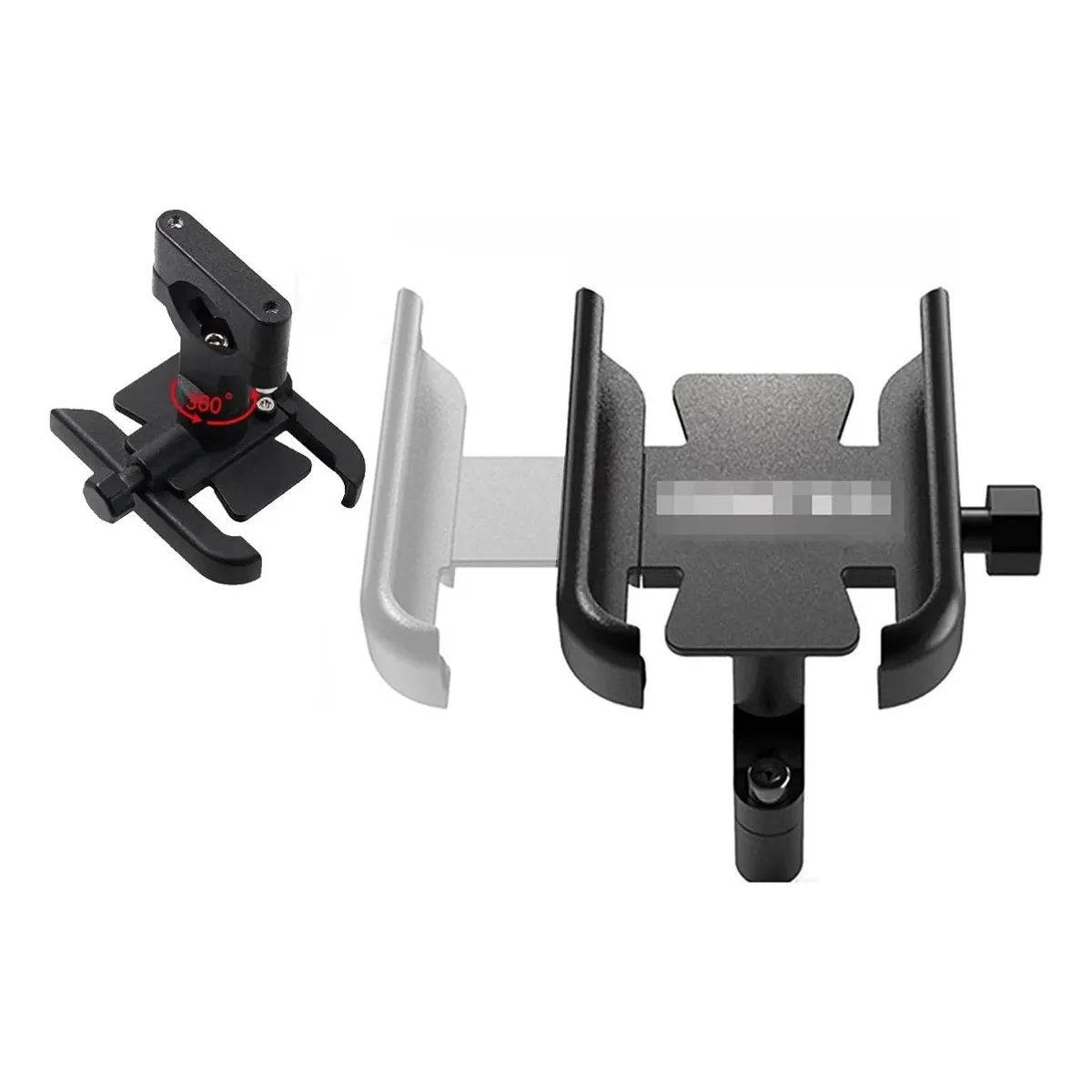 GENERICO - Soporte Base Metálico para Teléfono de Moto Negro