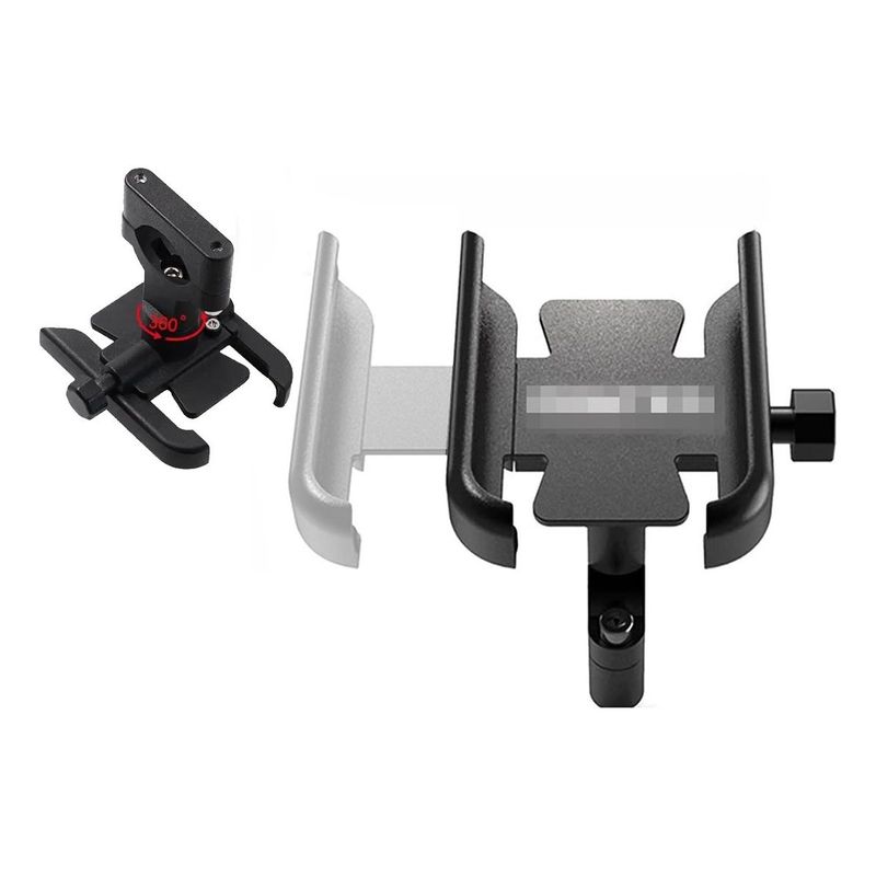 GENERICO - Soporte Base Metálico para Teléfono de Moto Negro