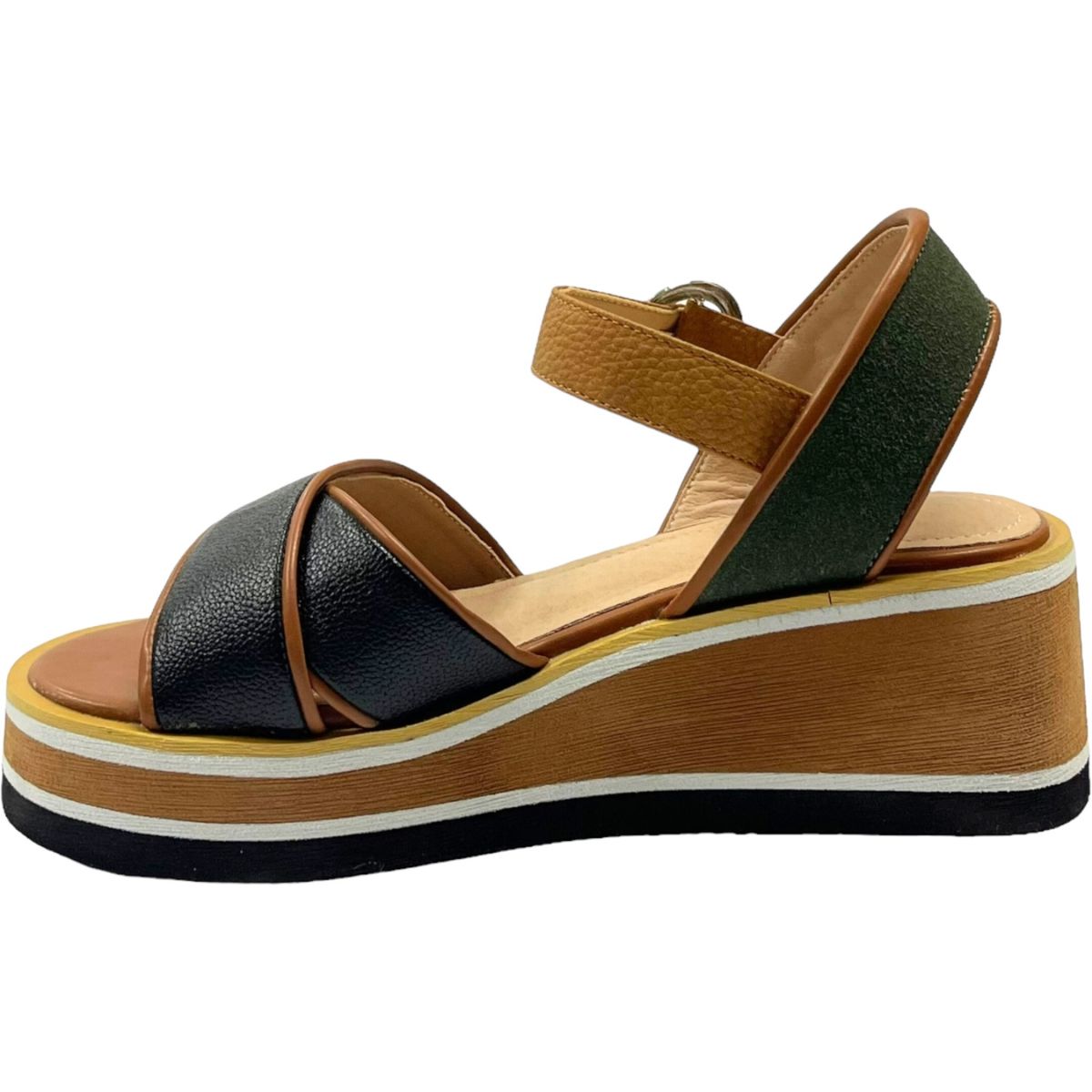 DETOGNI - Sandalia Mujer Negro/Café Gabriela Detogni