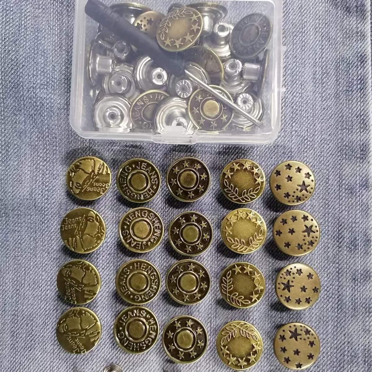 GENERICO - Set de Botones Metálicos Desmontables 56 Pcs