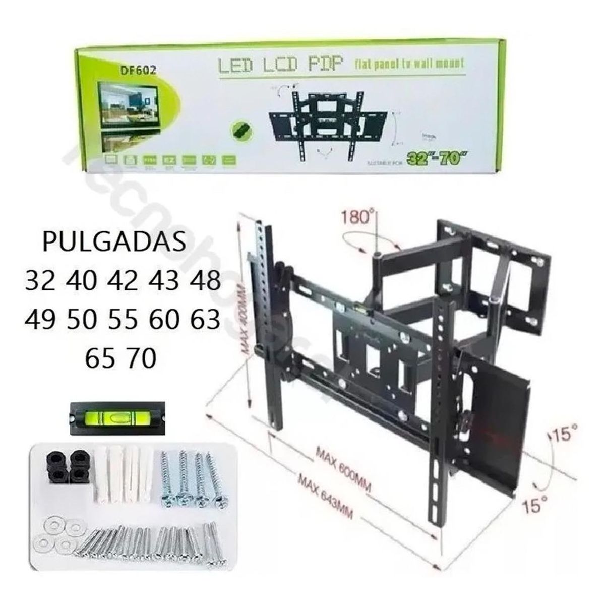 GENERICO - Soporte Base TV de Doble Brazo para Televisores 32 a 70