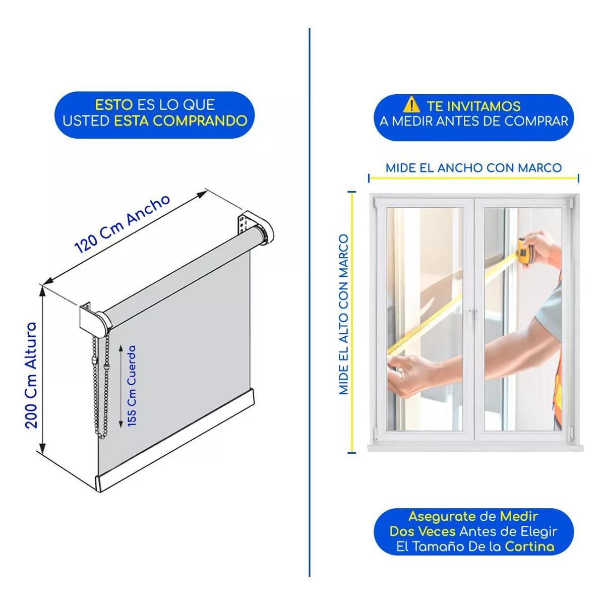 GENERICO - Cortina Roller Duo Zebra Día y Noche 150x200 cm