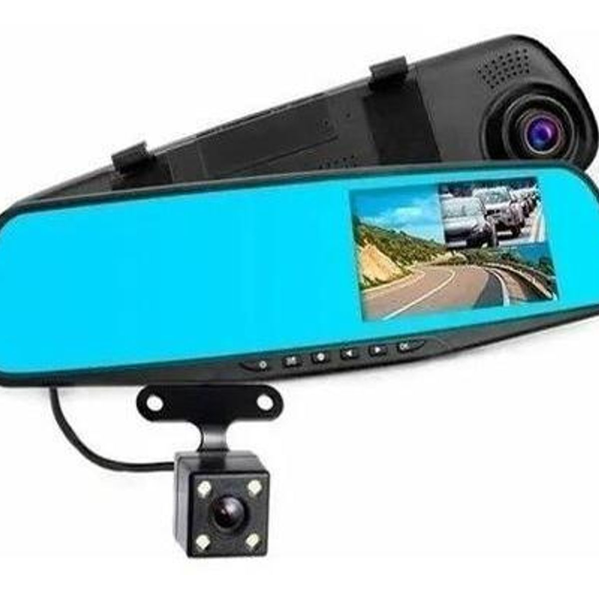 GENERICO - Espejo Retrovisor con Cámara Frontal y de Retroceso HD 1080p