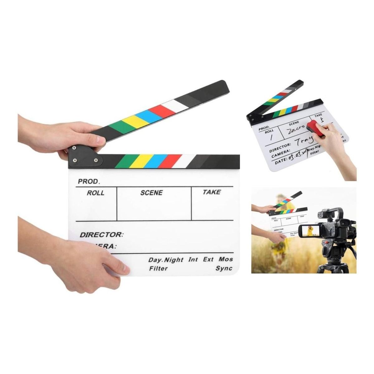GENERICO - Claqueta Profesional para Filmación y Decoración Temática