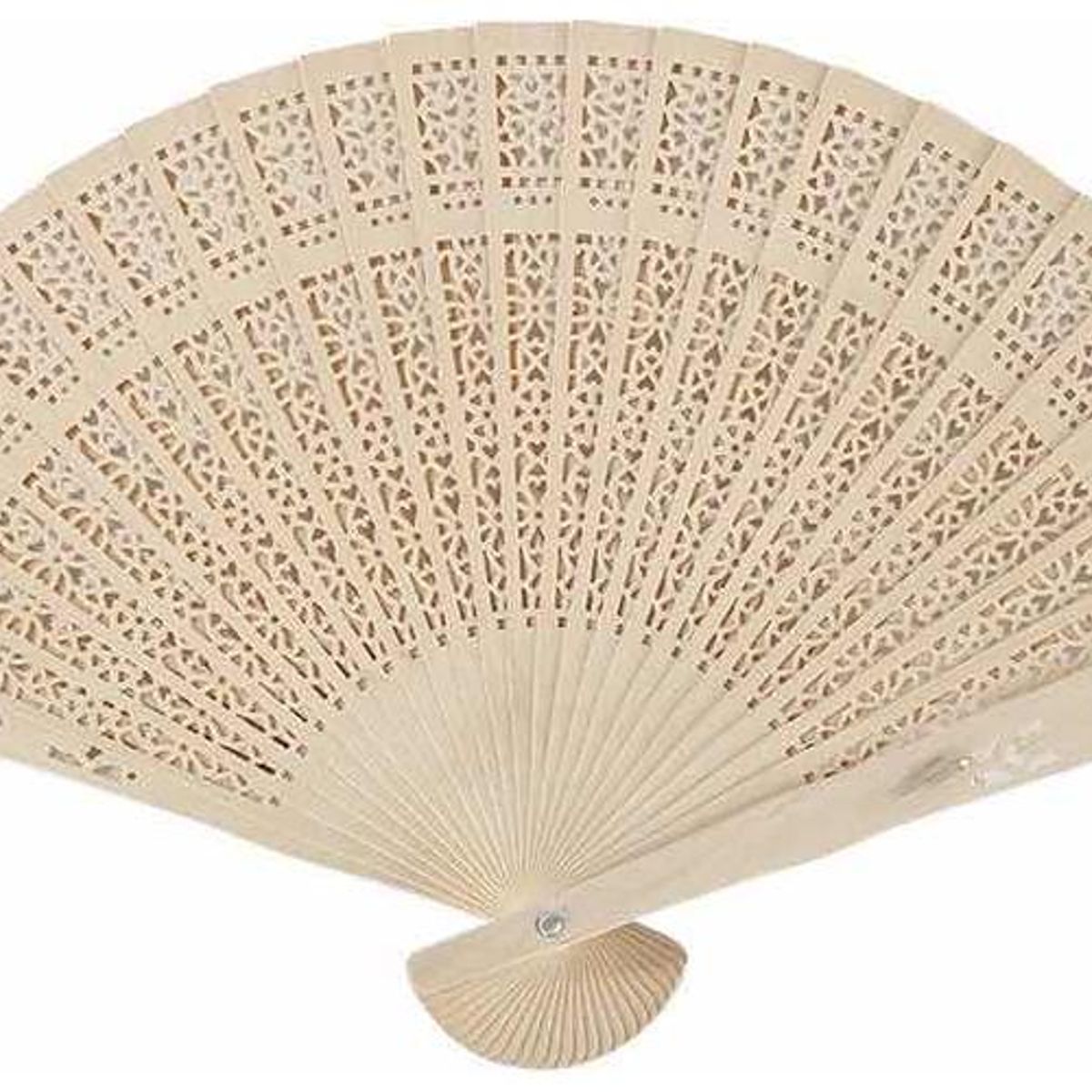 GENERICO - Abanico de Madera con Diseño Oriental para Bodas