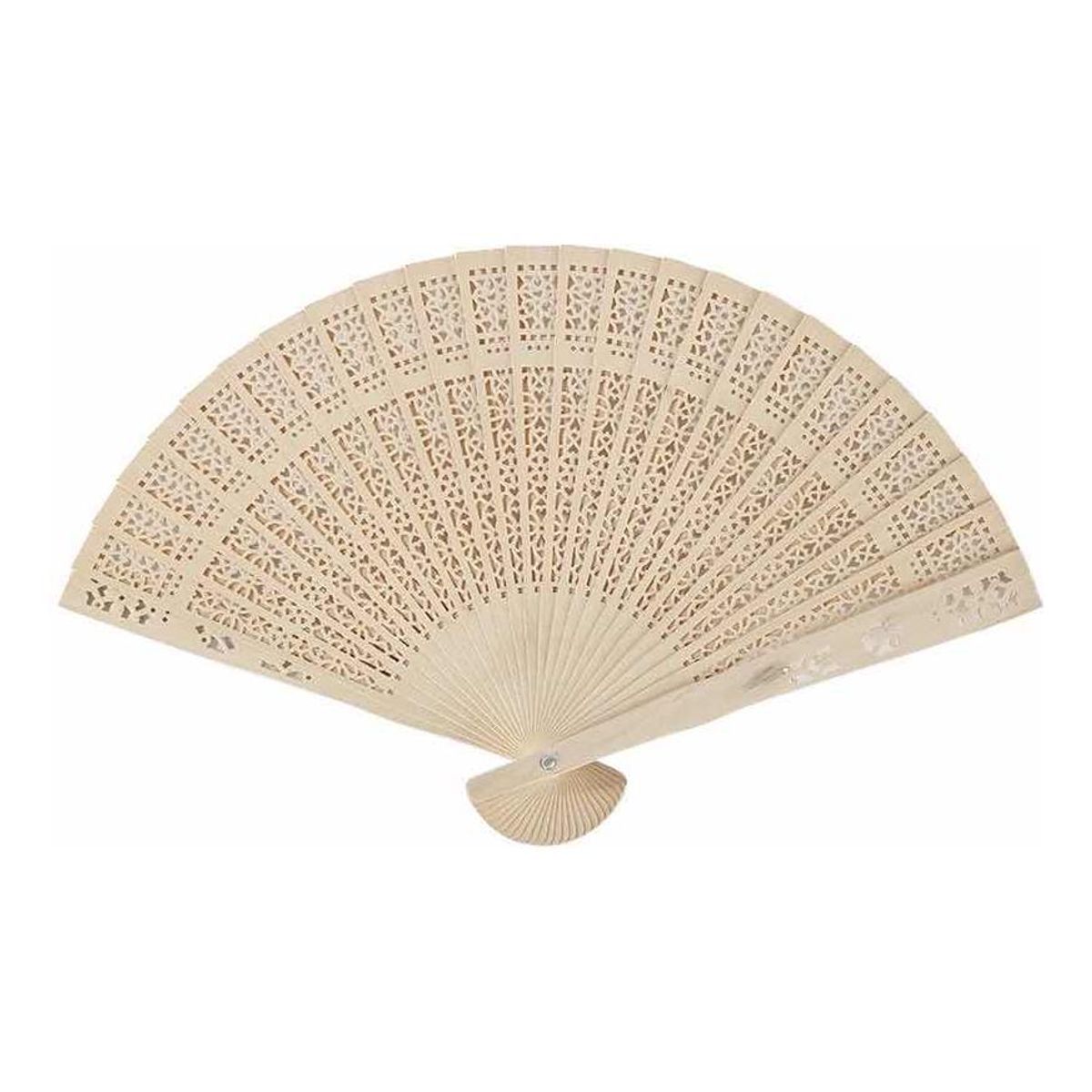 GENERICO - Abanico de Madera con Diseño Oriental para Bodas