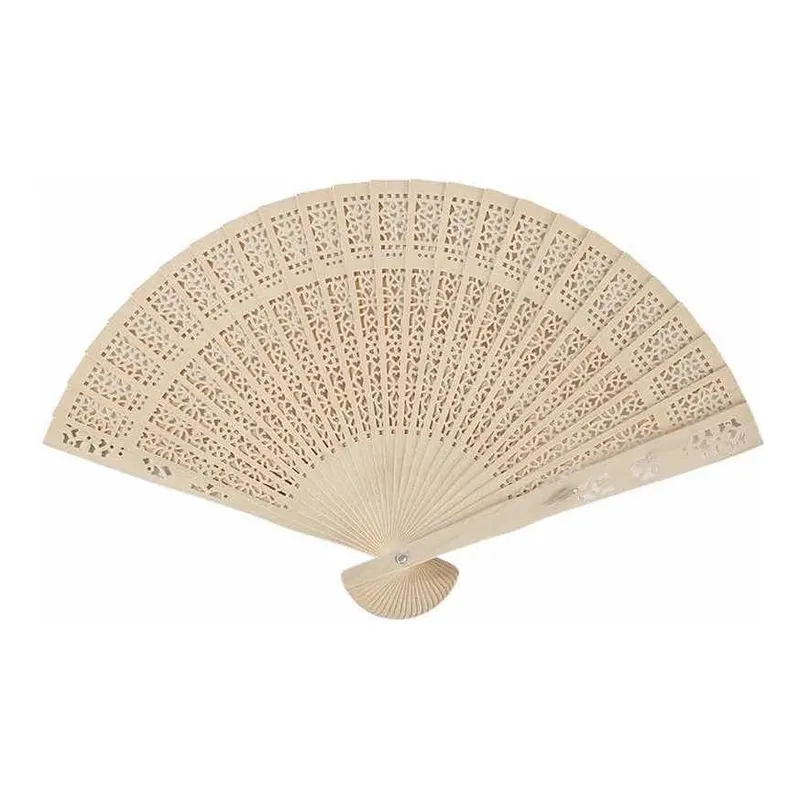 GENERICO - Abanico de Madera con Diseño Oriental para Bodas