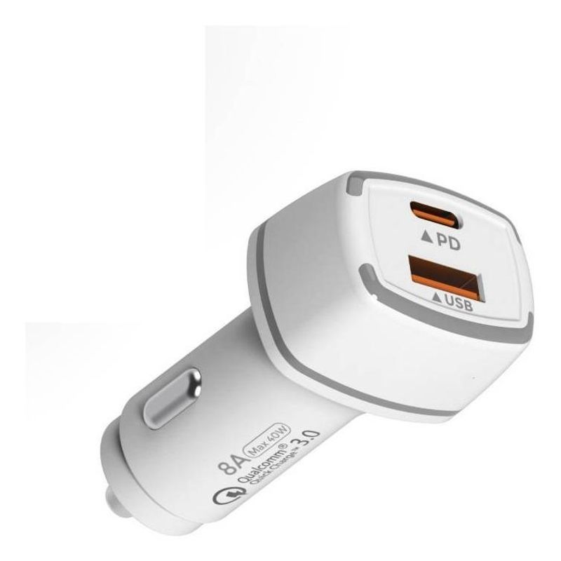 GENERICO - Cargador de Auto Carga Rápida USB-C y USB 18W
