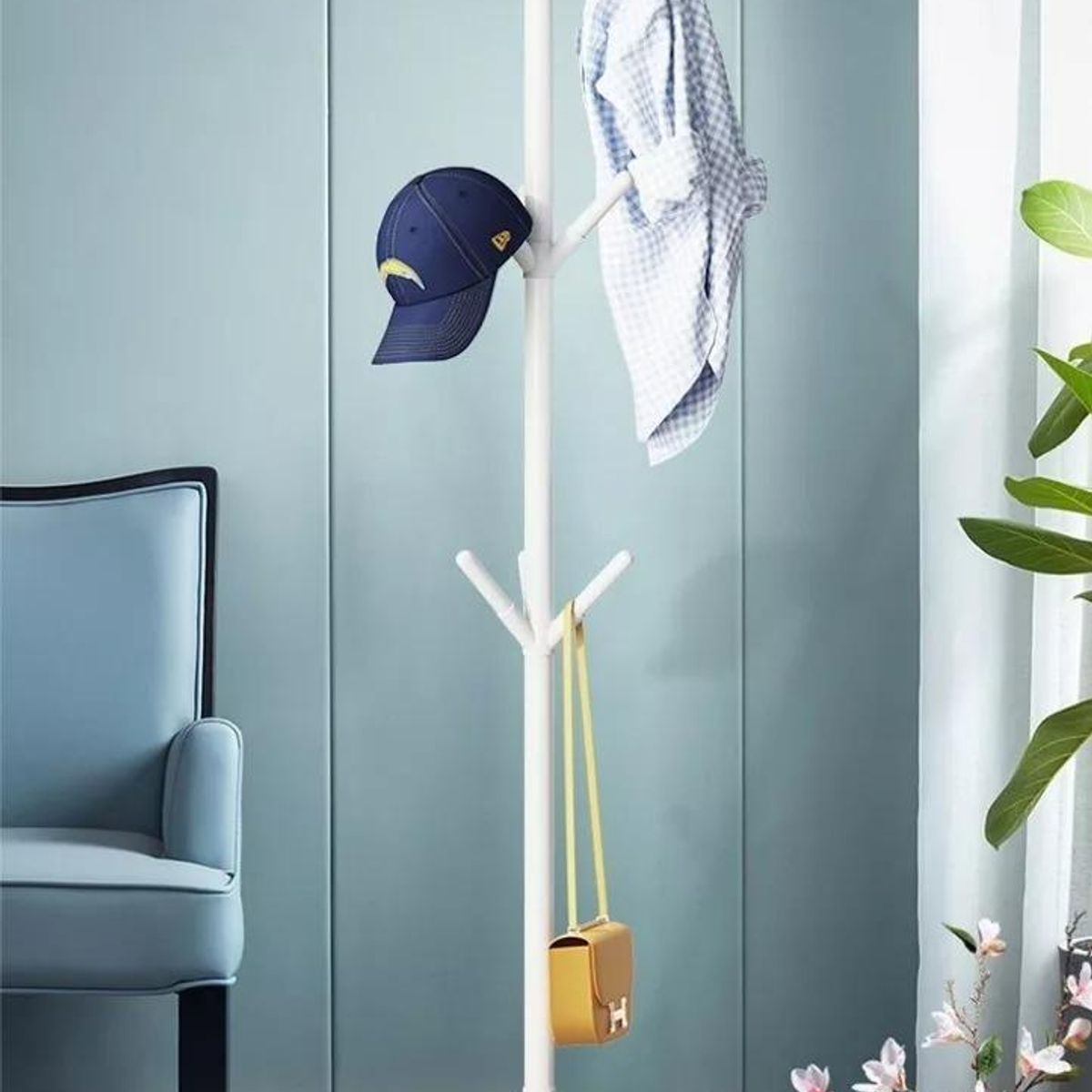 GENERICO - Perchero De Pie Trípode Metal Con 11 Ganchos