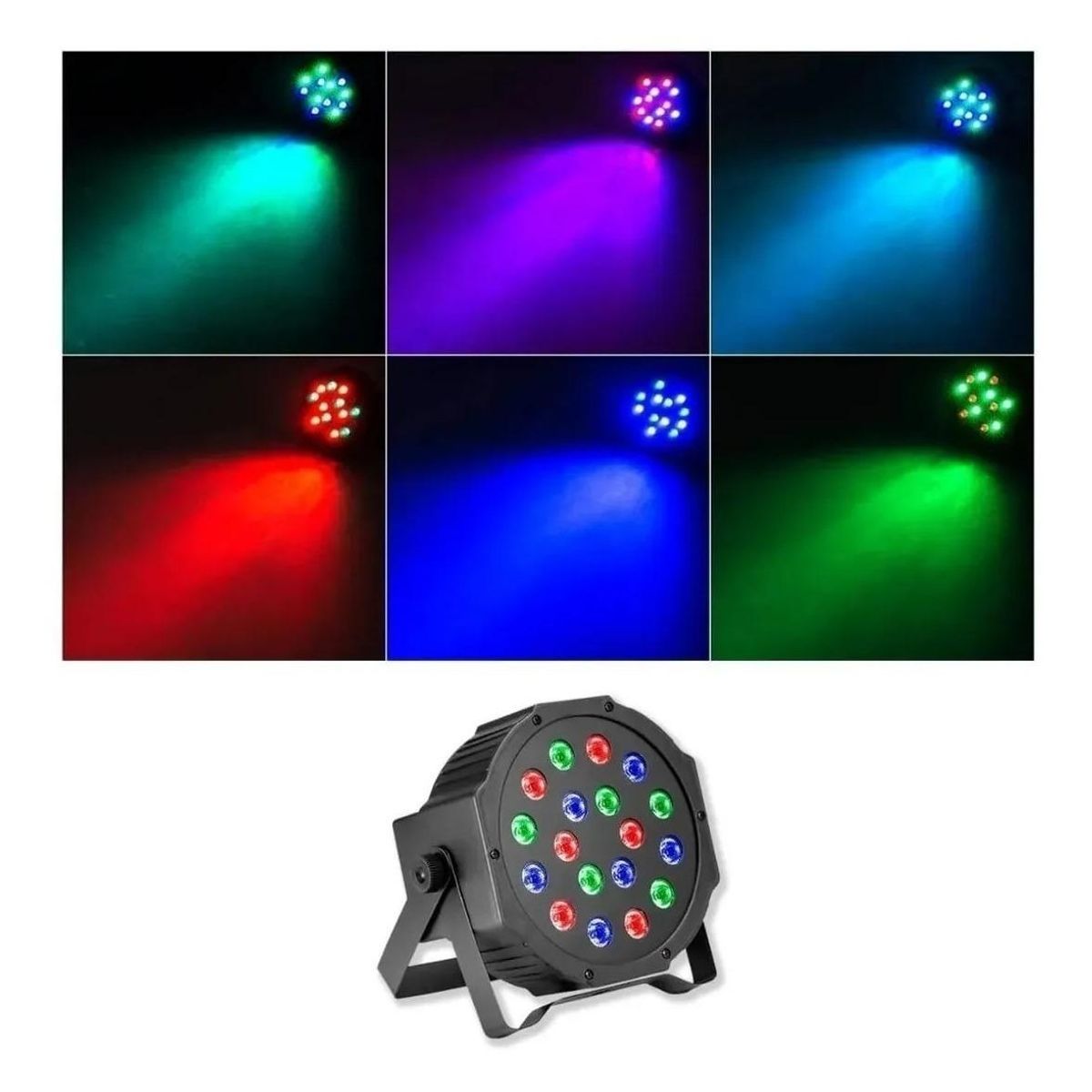 GENERICO - Foco LED Slim PAR 64 RGB Proyector Multicolor para Eventos