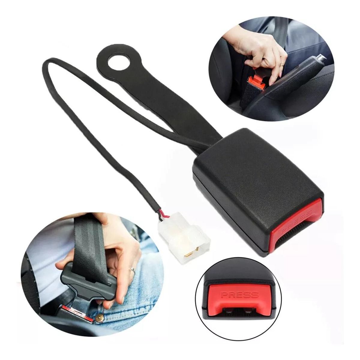 GENERICO - Conector de Hebilla de Cinturón de Seguridad Universal