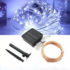 GENERICO - Pack de 2 Luces Guirnalda LED Solares 10 Metros para Decoración