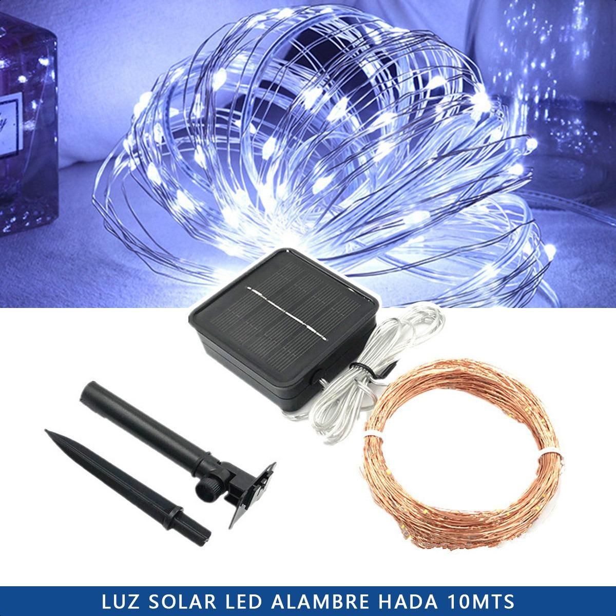 GENERICO - Pack de 2 Luces Guirnalda LED Solares 10 Metros para Decoración