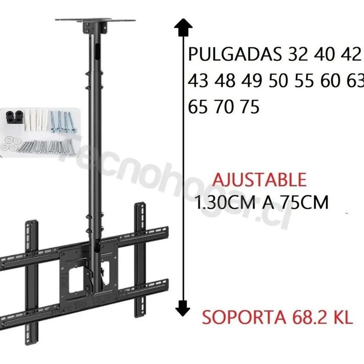 GENERICO - Soporte de Techo para TV con Inclinación Ajustable