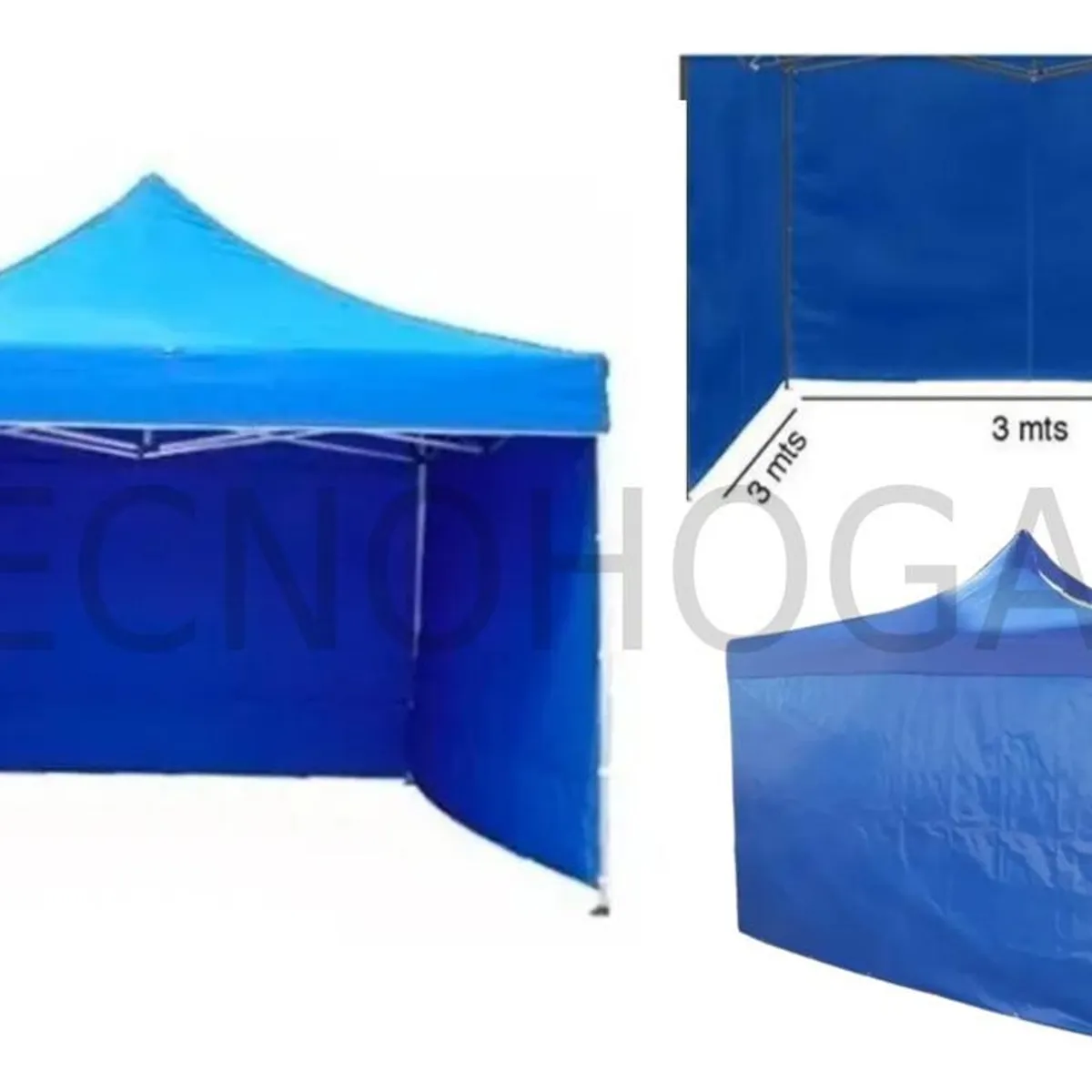 GENERICO - Funda Lateral Impermable Azul para Toldo 3x3 con 3 Paredes